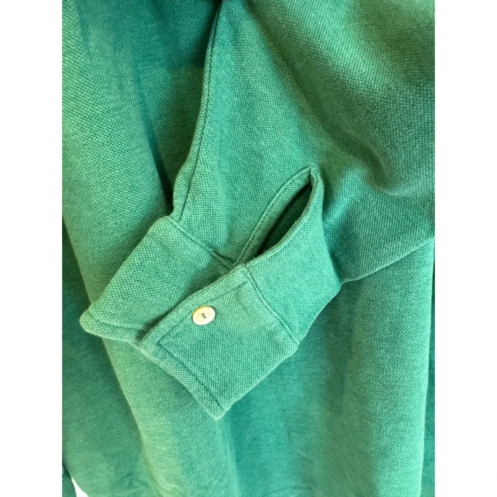 Psycho Bunny Long Sleeve Polo Shirt Green Pima Cotton Embroidered Logo Men's 9 - Picture 7 of 7